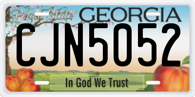 GA license plate CJN5052