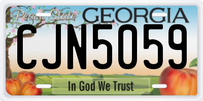GA license plate CJN5059