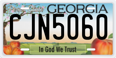 GA license plate CJN5060
