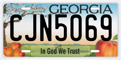 GA license plate CJN5069