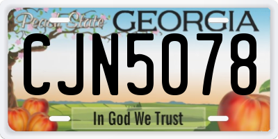 GA license plate CJN5078