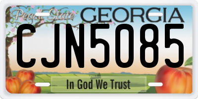 GA license plate CJN5085