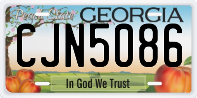 GA license plate CJN5086