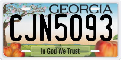 GA license plate CJN5093