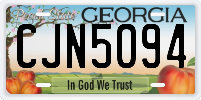GA license plate CJN5094