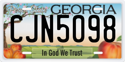 GA license plate CJN5098