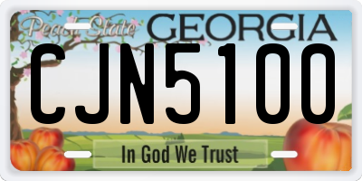 GA license plate CJN5100