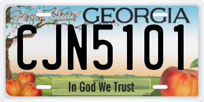 GA license plate CJN5101