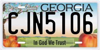 GA license plate CJN5106