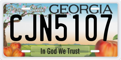 GA license plate CJN5107