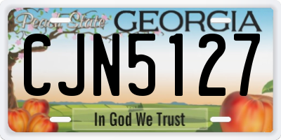 GA license plate CJN5127