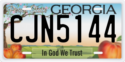 GA license plate CJN5144