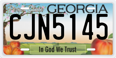 GA license plate CJN5145