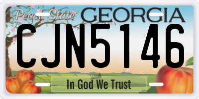 GA license plate CJN5146