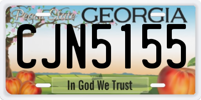 GA license plate CJN5155