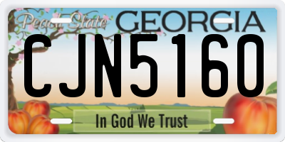 GA license plate CJN5160