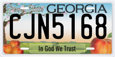 GA license plate CJN5168