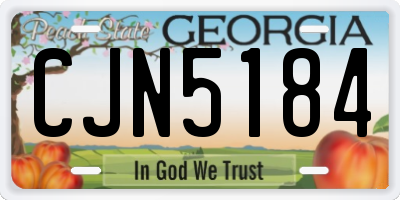 GA license plate CJN5184