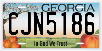 GA license plate CJN5186