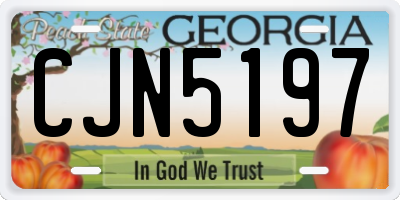 GA license plate CJN5197