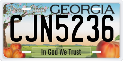GA license plate CJN5236