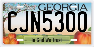 GA license plate CJN5300
