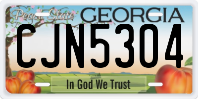 GA license plate CJN5304