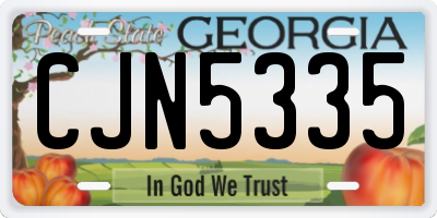 GA license plate CJN5335