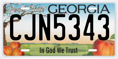 GA license plate CJN5343