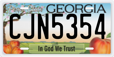 GA license plate CJN5354