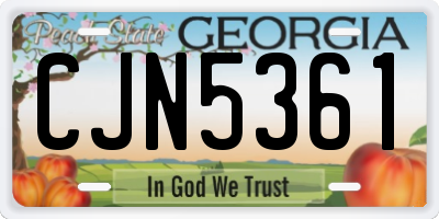 GA license plate CJN5361