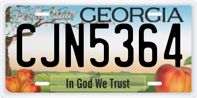 GA license plate CJN5364