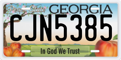 GA license plate CJN5385