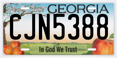 GA license plate CJN5388