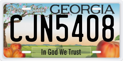 GA license plate CJN5408