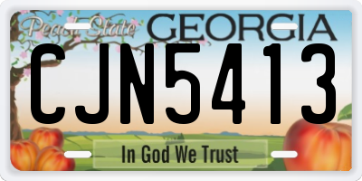 GA license plate CJN5413