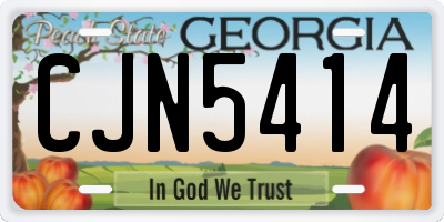 GA license plate CJN5414