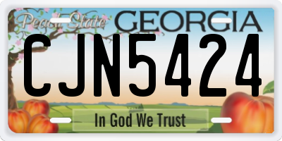 GA license plate CJN5424
