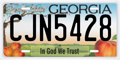 GA license plate CJN5428