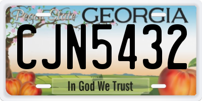 GA license plate CJN5432