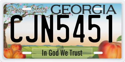 GA license plate CJN5451