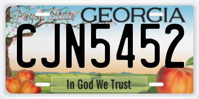 GA license plate CJN5452