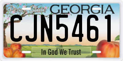 GA license plate CJN5461