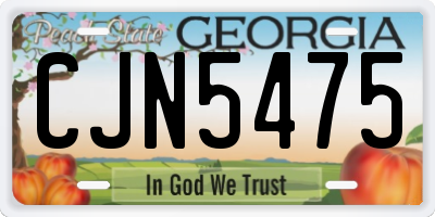 GA license plate CJN5475