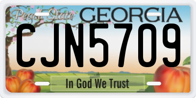 GA license plate CJN5709