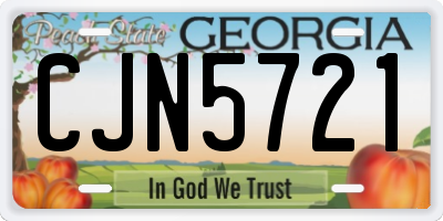 GA license plate CJN5721