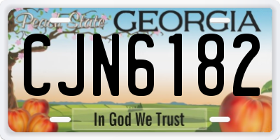 GA license plate CJN6182