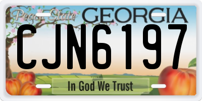 GA license plate CJN6197