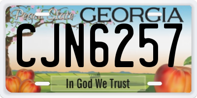 GA license plate CJN6257