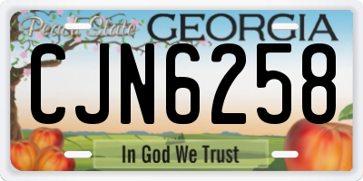 GA license plate CJN6258